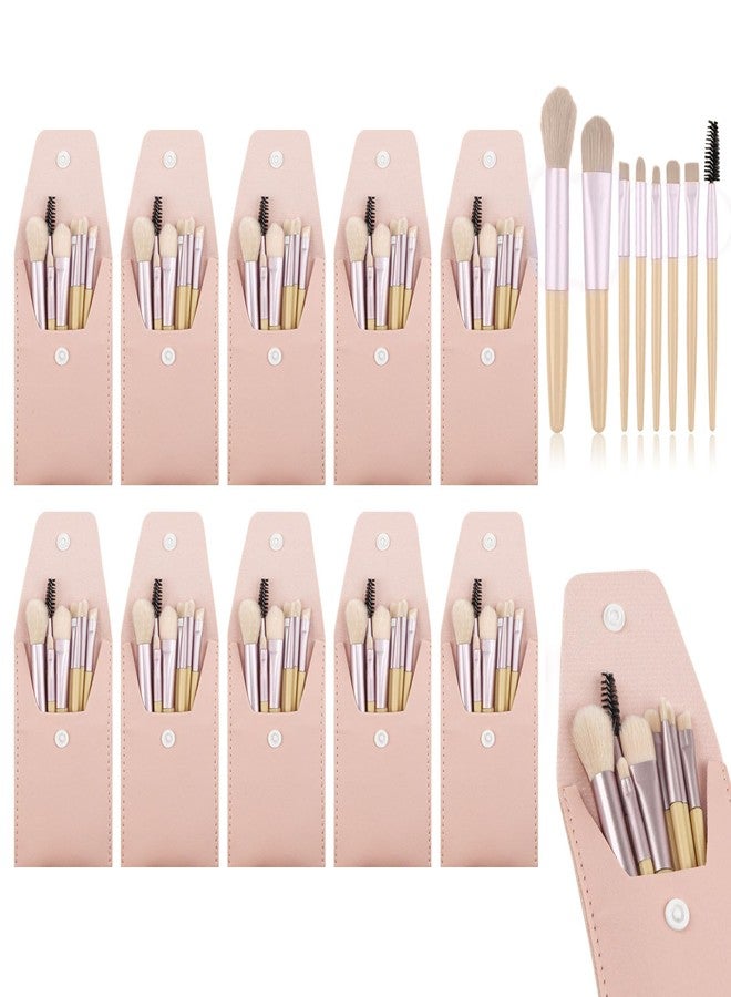 HDFCLUP 10 Sets Travel Size Makeup Brushes Set Mini Face Make up Brushes Brushes Bag for Makeup Party Favors Wedding Bridal Shower Favors Bridesmaid Gift Bachelorette Party Gift (lvory Beige, 10pc) - Image 1